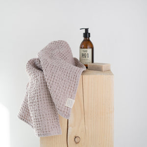 Handtuch (50x70cm) - Linen & Cotton Honeycomb Waffle Towel Powder