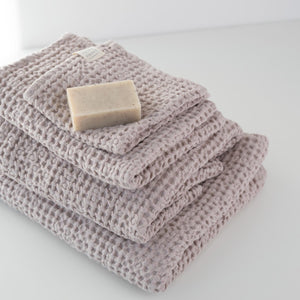 Bath towel (100 x 140 cm) - Linen & Cotton Honeycomb Waffle Towel Powder