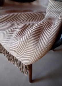 Blanket with herringbone pattern