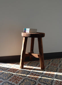 Handmade Wooden stool with round seat