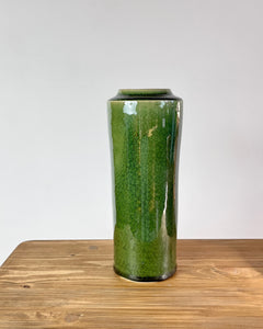 Large ceramic vase by Nathalie Merian in moss green V1