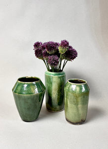 Handmade ceramic vase in light green by Nathalie Merian