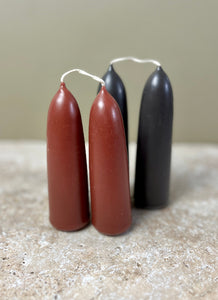 Beeswax candles "Turkish Red Stubby Pair"